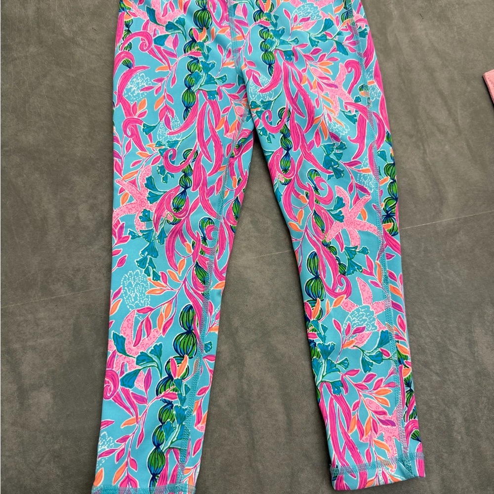 Lilly Pulitzer Vibrant Pink and Blue Kids Leggings